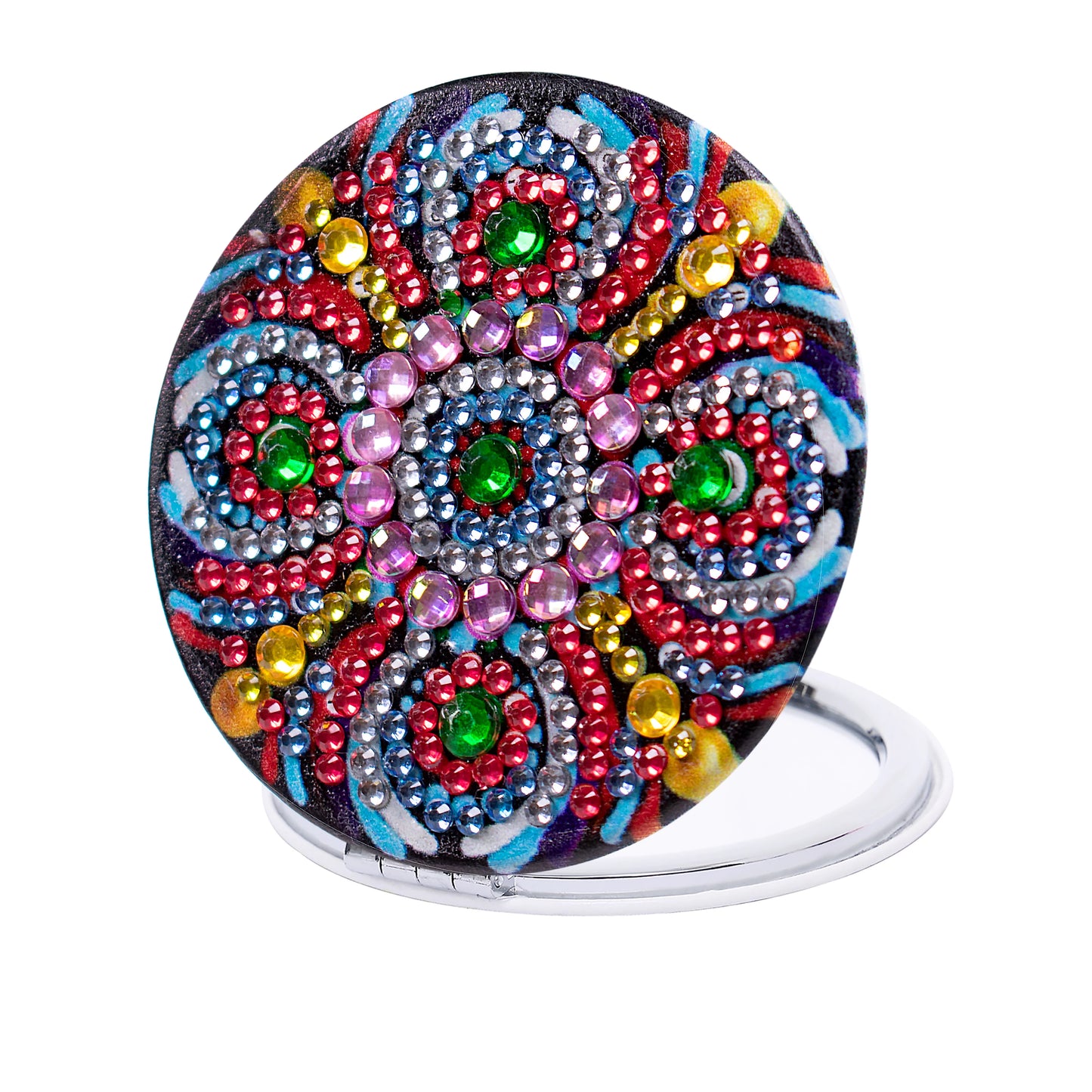 Diamond Painting Spiegel Opvouwbare Compacte Pocketspiegel Mandala PU Leer 7x7cm - 132