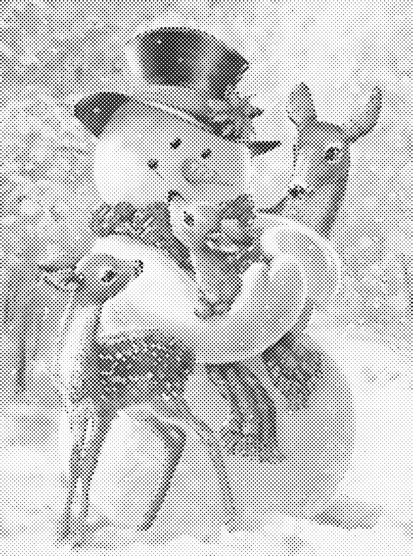 DOT Painting Cartoon Kerst – Één Kleur Stippelkunst