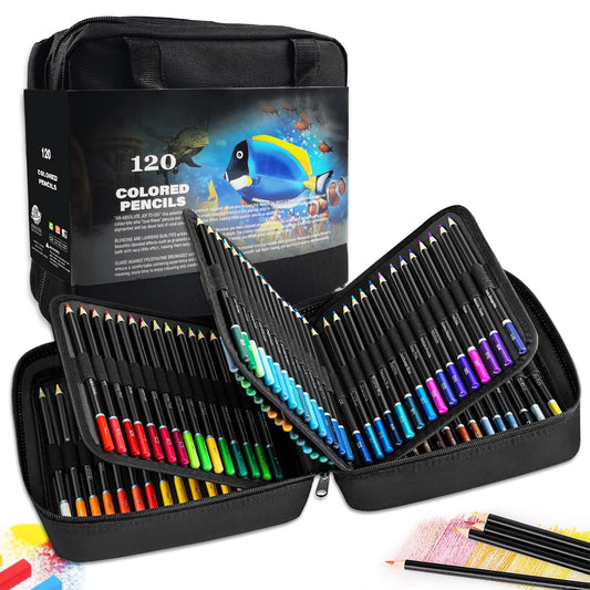 Kleurpotloden set 120 kleuren in opbergkoffer voor kunstenaars