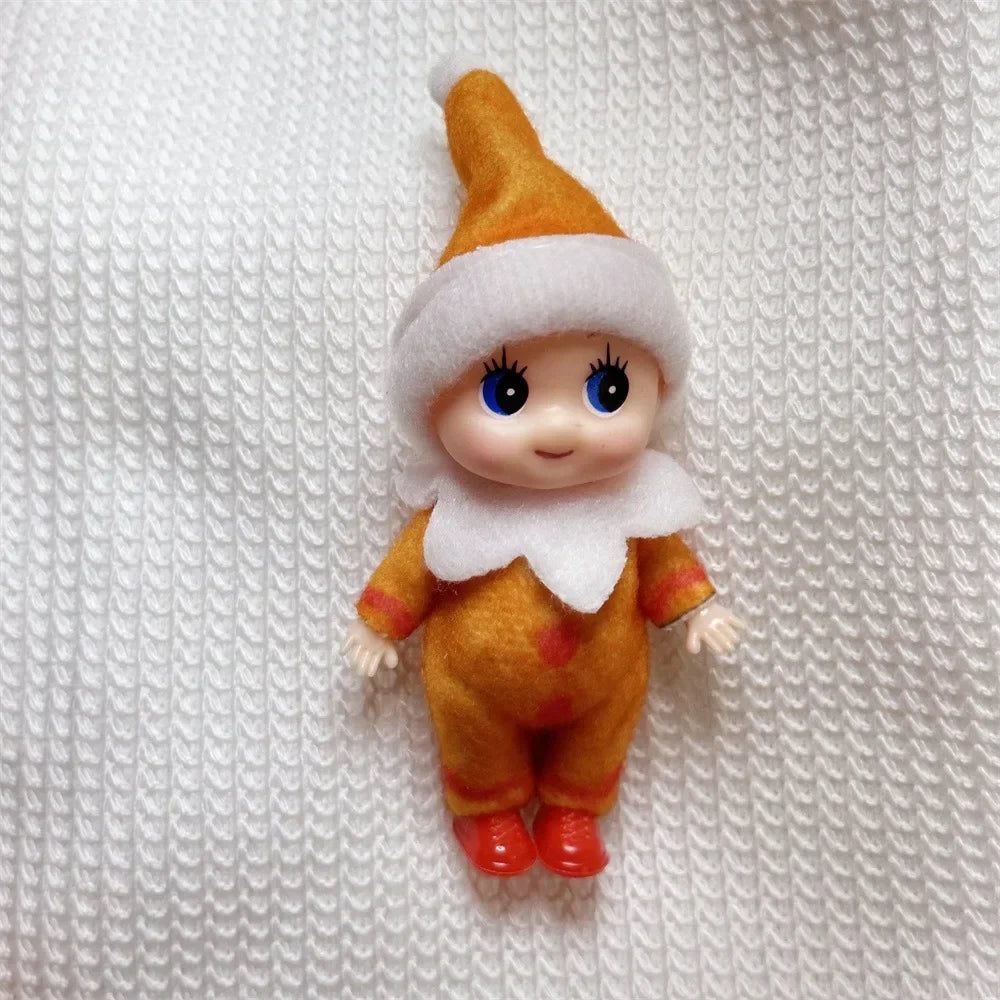 Kerst pop tweeling elf jongen en meisje – feestelijke mini decoratie