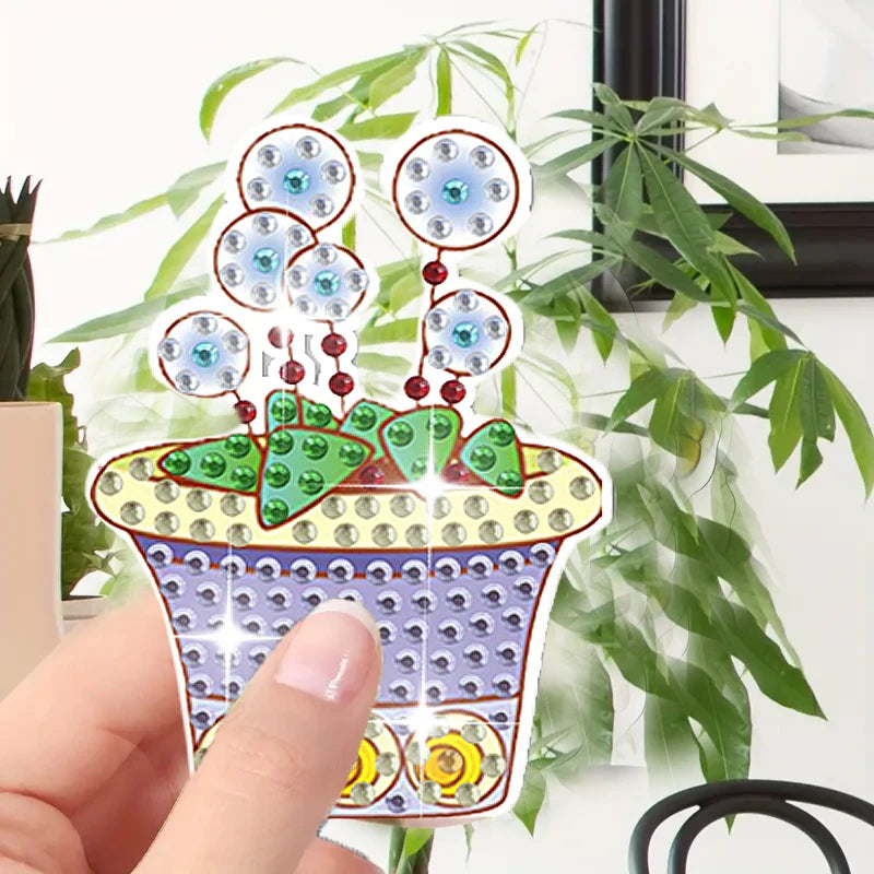 Diamond Painting Magneten – Kleurrijke Vetplanten Set van 8