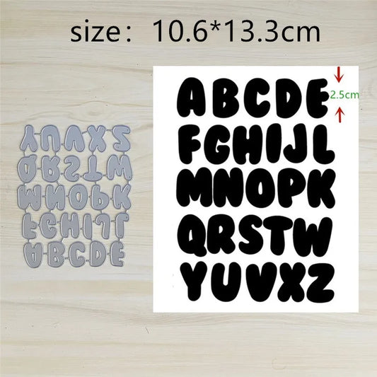 Metalen snijmal - 26-delige letters set voor scrapbooking en kaarten