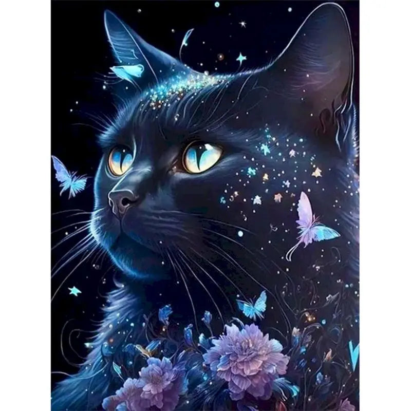 Diamond Painting Dieren Kleurrijk Volledig Rond 30x40cm - Kat