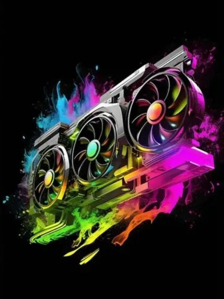 AB Diamond Painting op canvas - Fairy Dust Neon Game Controller