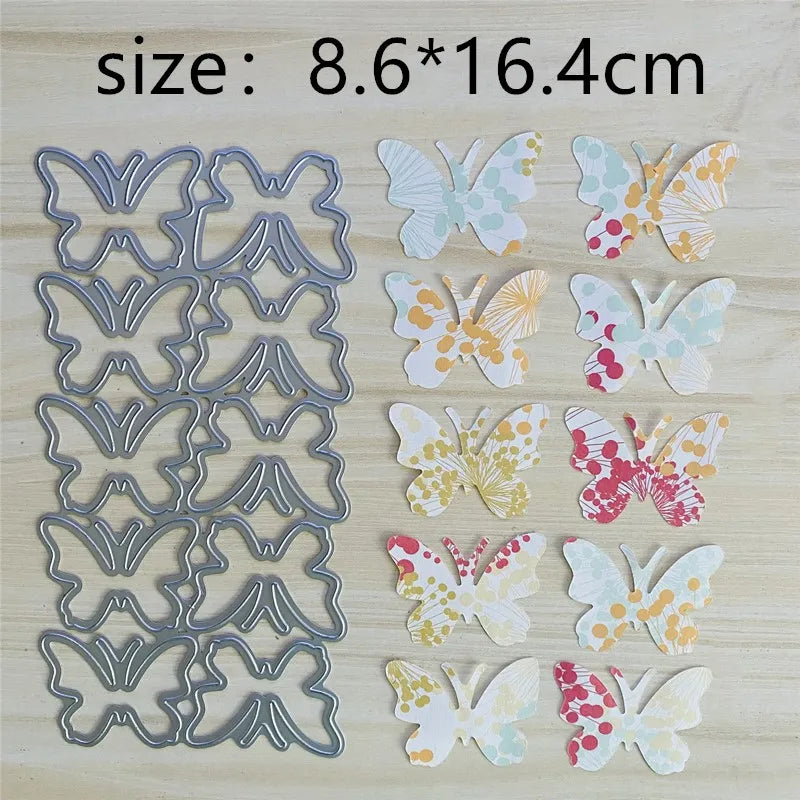 Metalen snijmal - 10 stuks vlinder stencils voor scrapbooking