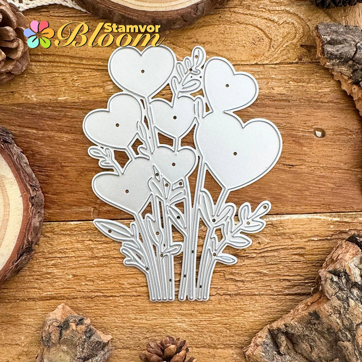Metalen snijmal voor Kaarten maken en Scrapbook Valentijnsbloemen