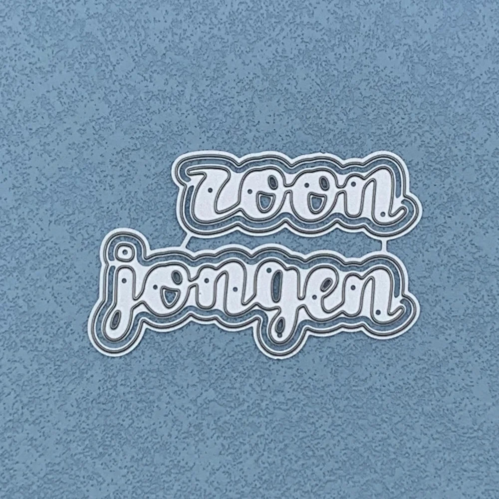 Metalen snijmal - Nederlandse teksten - zoon jongen 7.2X4.7 CM