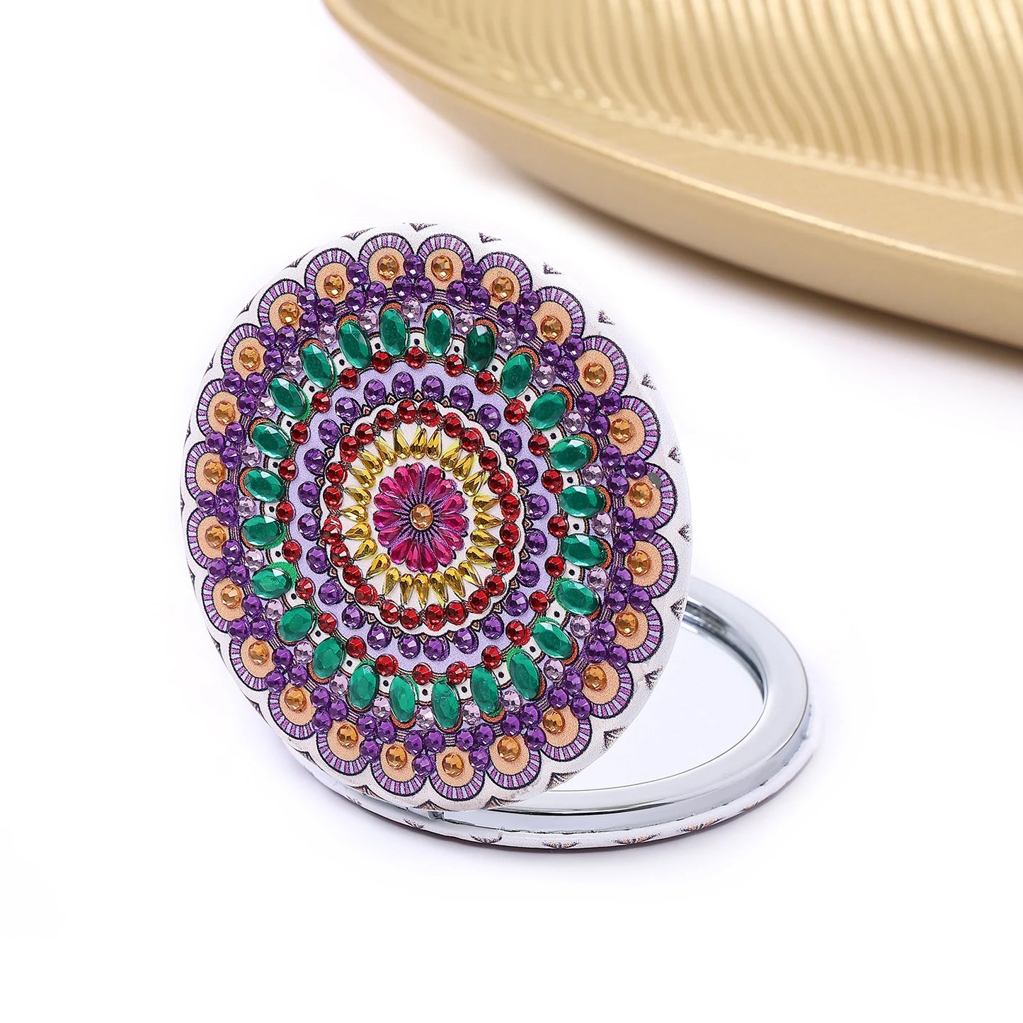 Diamond Painting Make-up spiegel Mandala – Compact en Dubbelzijdig