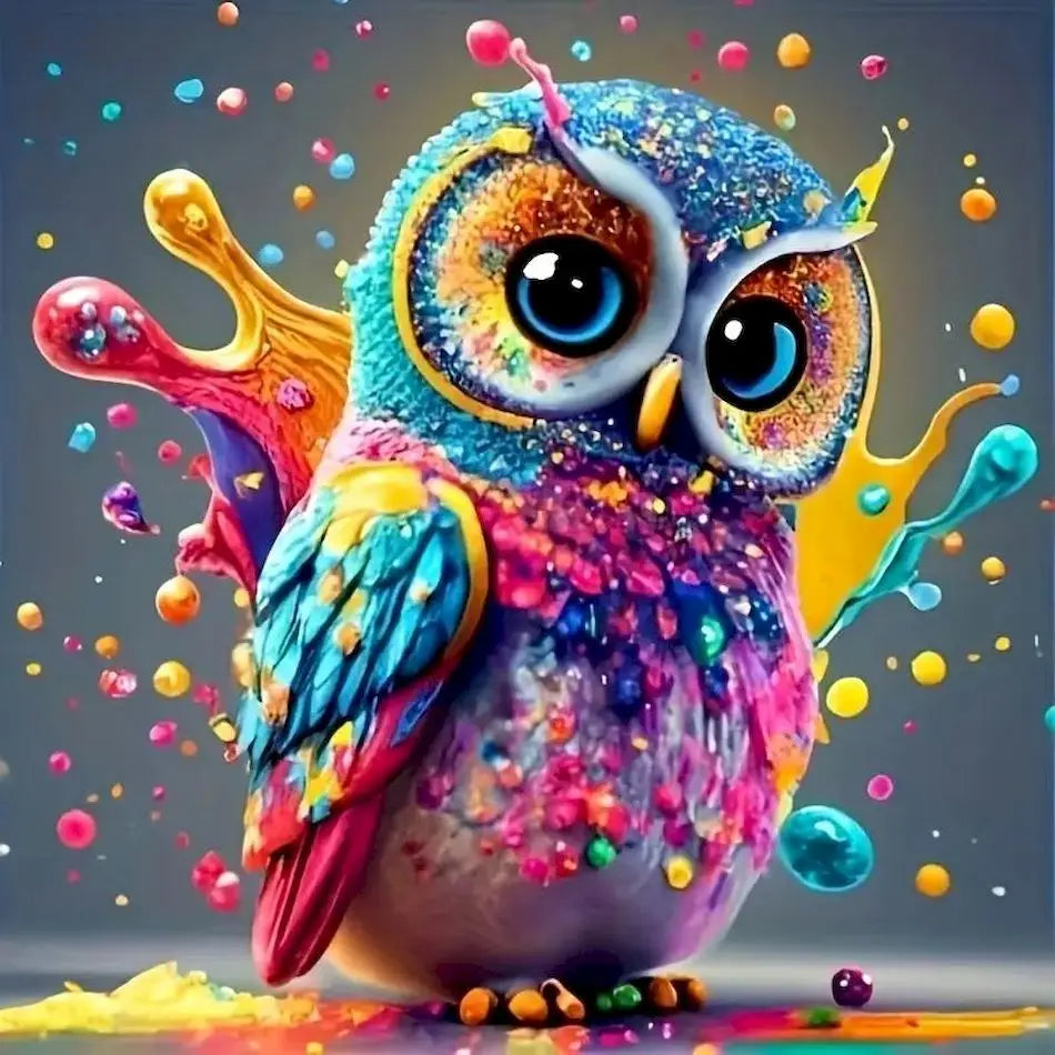 Diamond Painting Dieren - volledige bedekking - ronde of vierkante steentjes - Uil