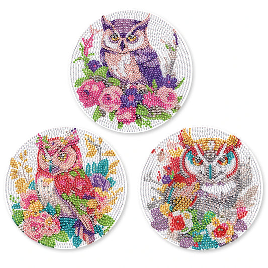 Diamond Painting Placemats Uil Motief Set van 3