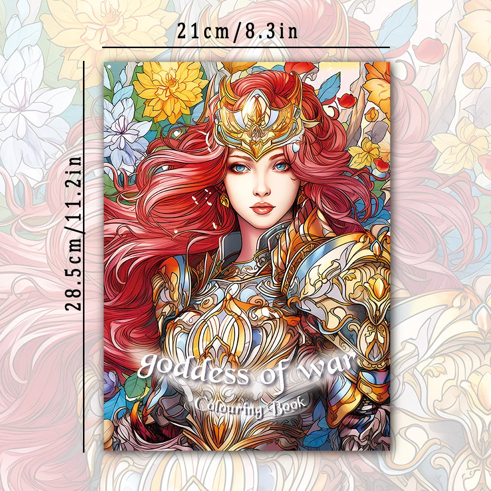 Kleurboek voor volwassenen – Godin van de Oorlog, 30 unieke patronen
