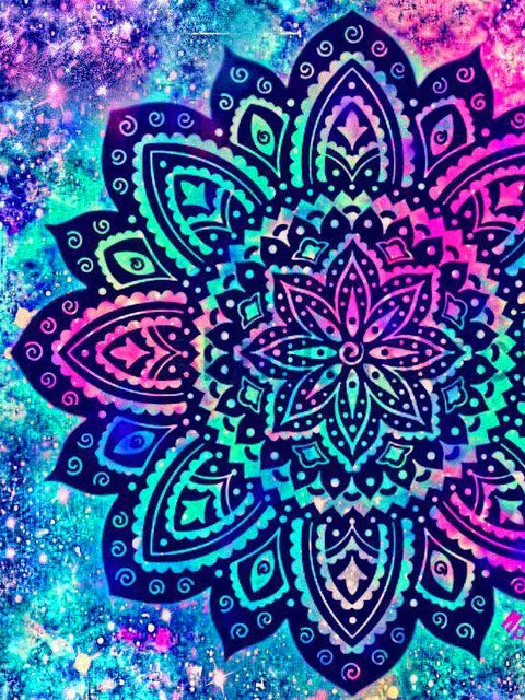 AB Diamond Painting op canvas Mandala Fairy Dust – Abstract Bloem Design