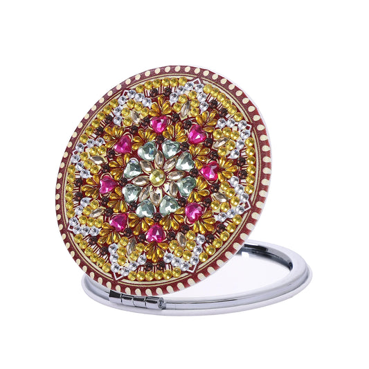Diamond Painting Spiegel Compacte Mandala Make-up Spiegel Rond 7 cm - 053