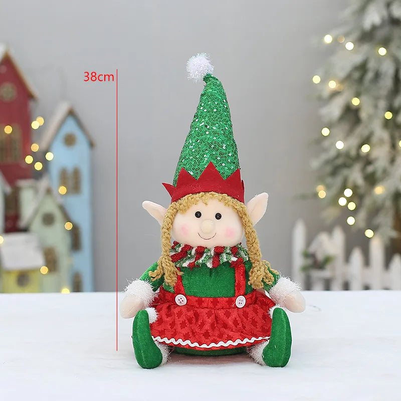 Kerst pop liggende telescoop elf met slee – feestelijke decoratie voor thuis