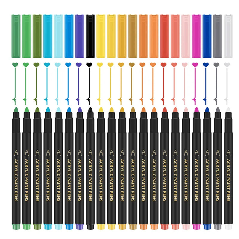 Stiften set acryl verfstiften voor keramiek, glas, hout, steen en textiel