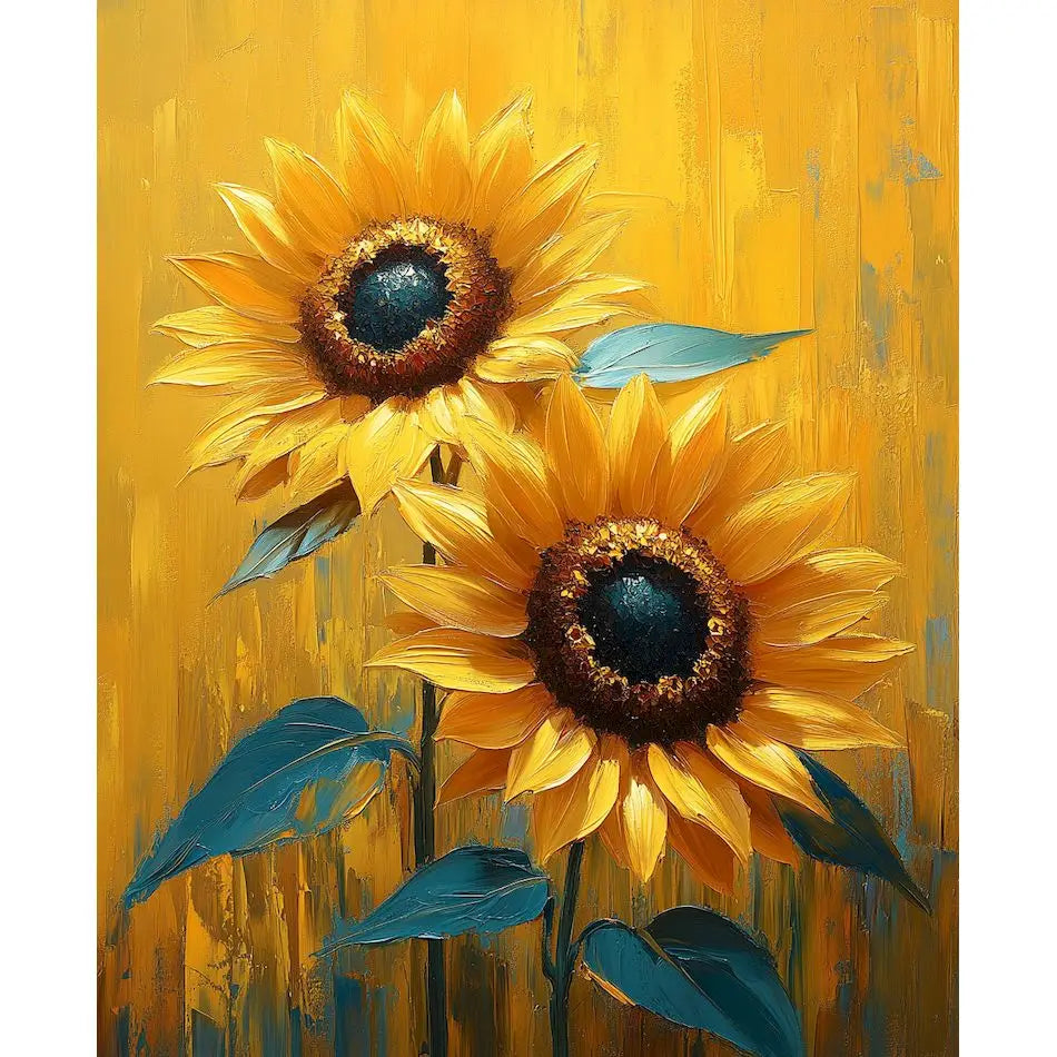 Schilderen op nummer Bloemen en Planten met Zonnebloemen en Lotus