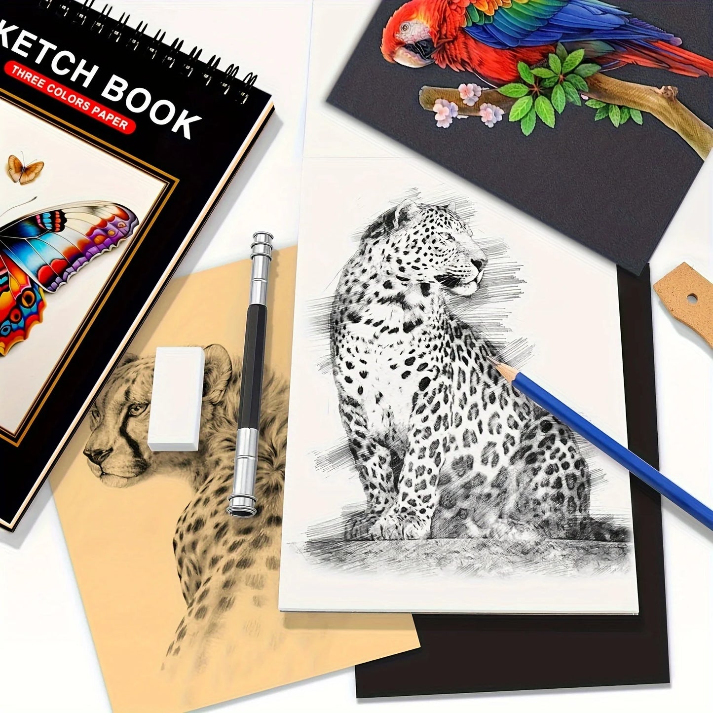 Potloden Set van 85 Stuks met Schetsboeken voor Kunstenaars