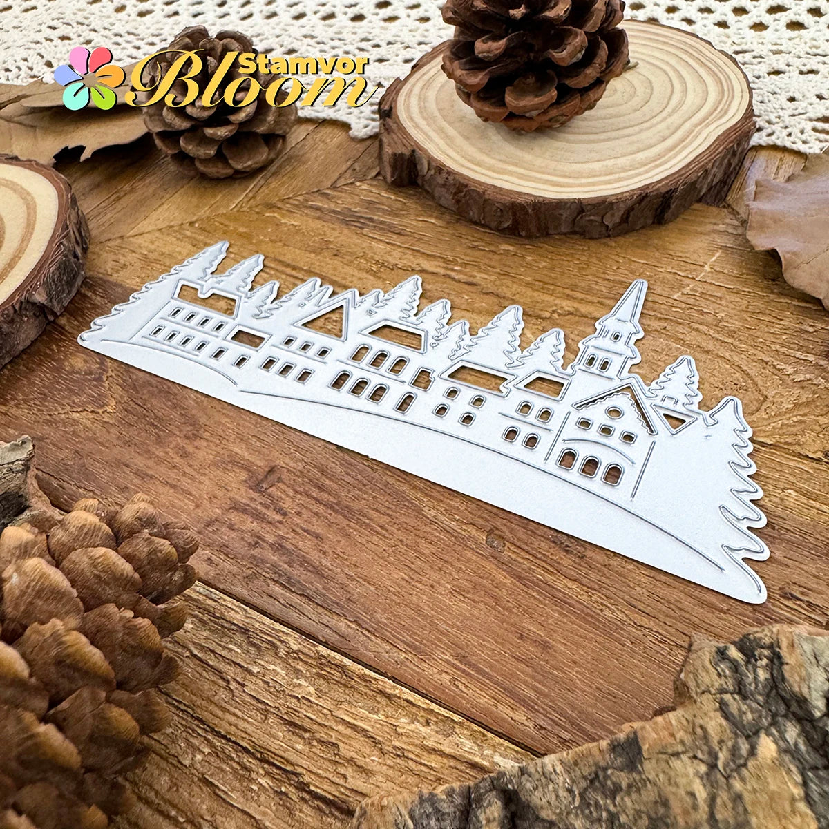 Snijmal Winterhuizen en Bomen voor Kerstnacht Decoraties