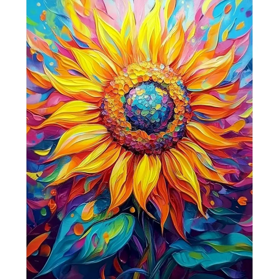 Schilderen op nummer Bloemen en Planten met Zonnebloemen en Lotus