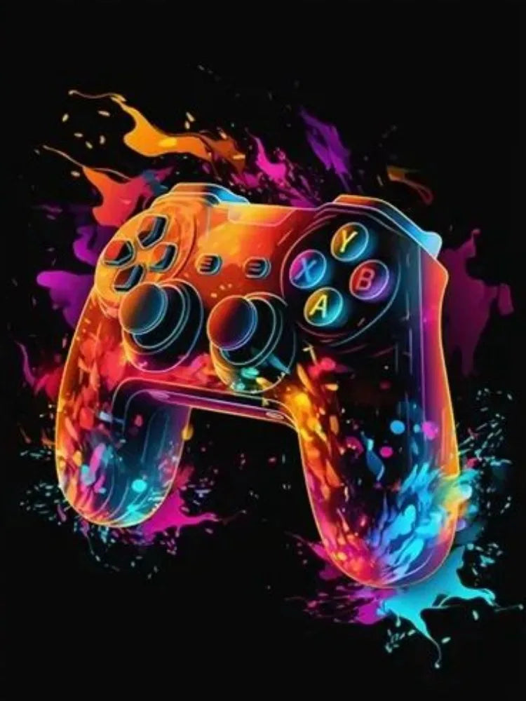 AB Diamond Painting op canvas - Fairy Dust Neon Game Controller