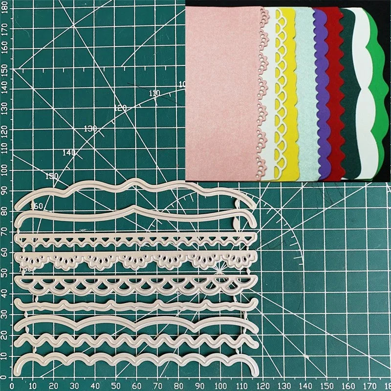 Metalen snijmal Kleurrijke Kanten Golf voor scrapbooking en kaarten