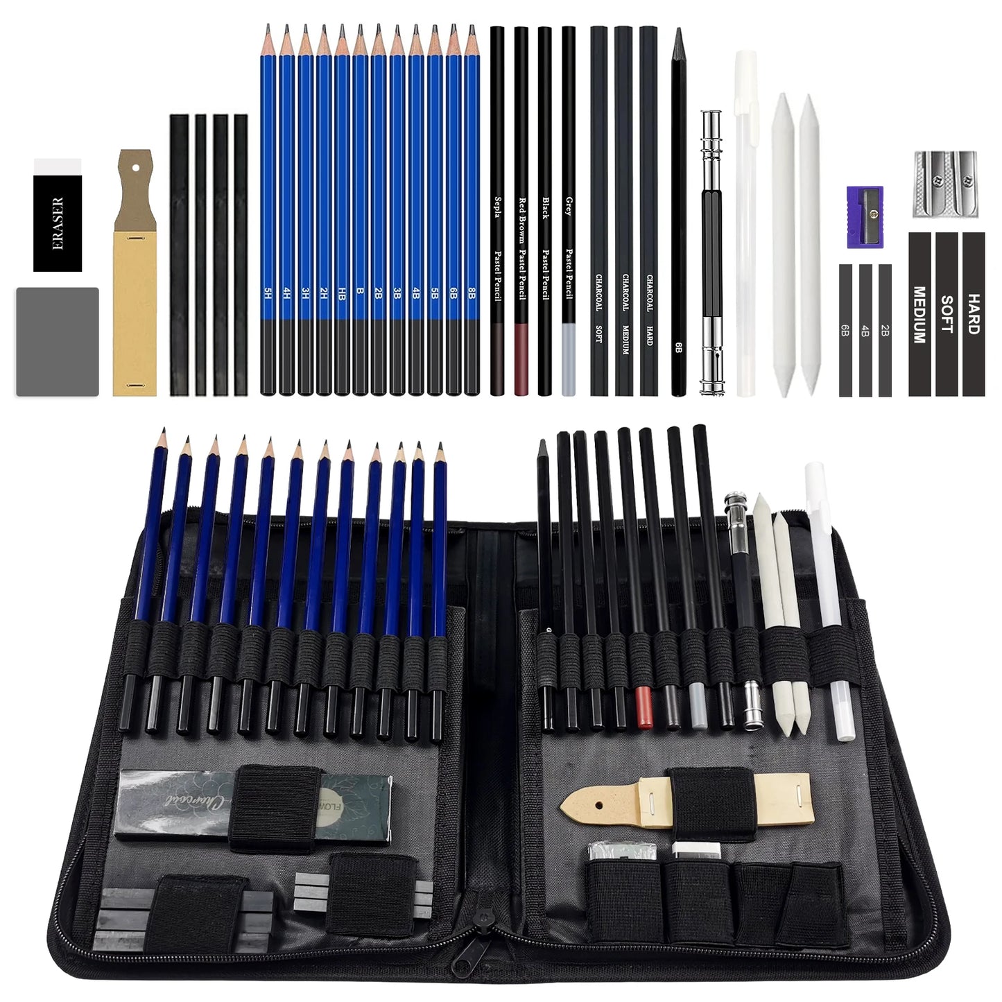 Potloden set Professionele Schets- en Tekenset 40-delig met Accessoires