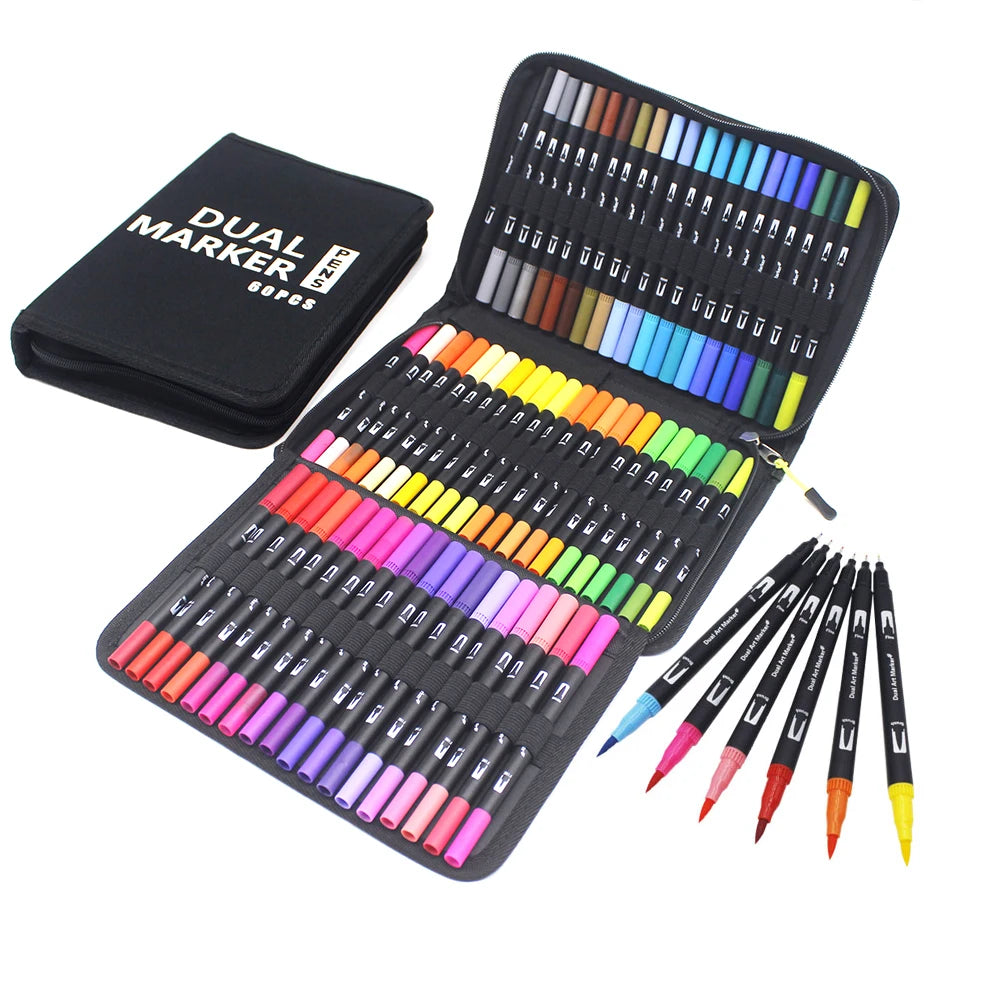 Stiften set met dubbele punt voor manga, kalligrafie en illustratie
