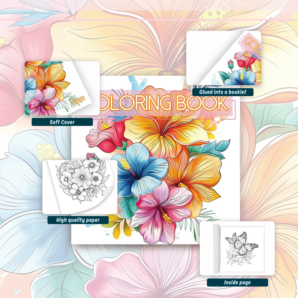 Kleurboek voor volwassenen & tieners – 30 vellen dik papier (21x21 cm)