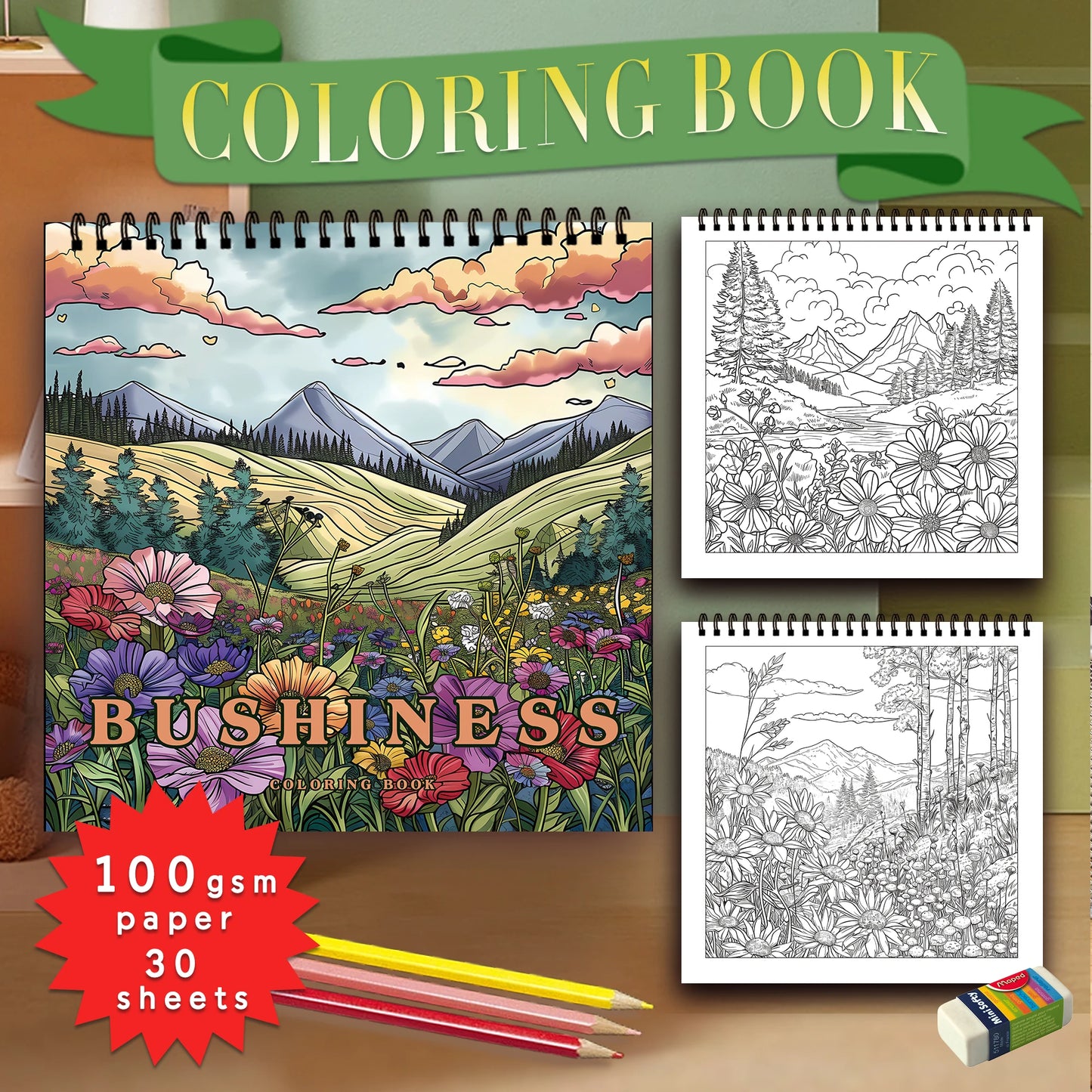 Kleurboek voor volwassenen – Veldstijl met 30 kleurplaten