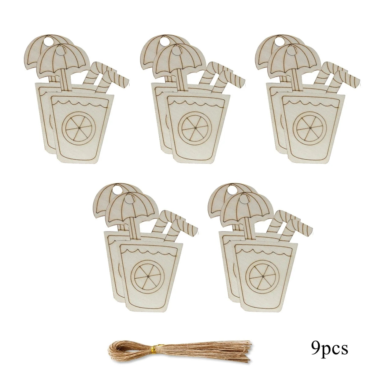 Houten figuur om zelf te schilderen/kleuren – Zeedieren en boot decoraties set