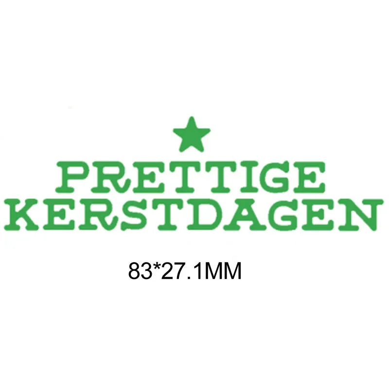 Metalen snijmal - Nederlandse teksten - PRETTIGE KERSTDAGEN