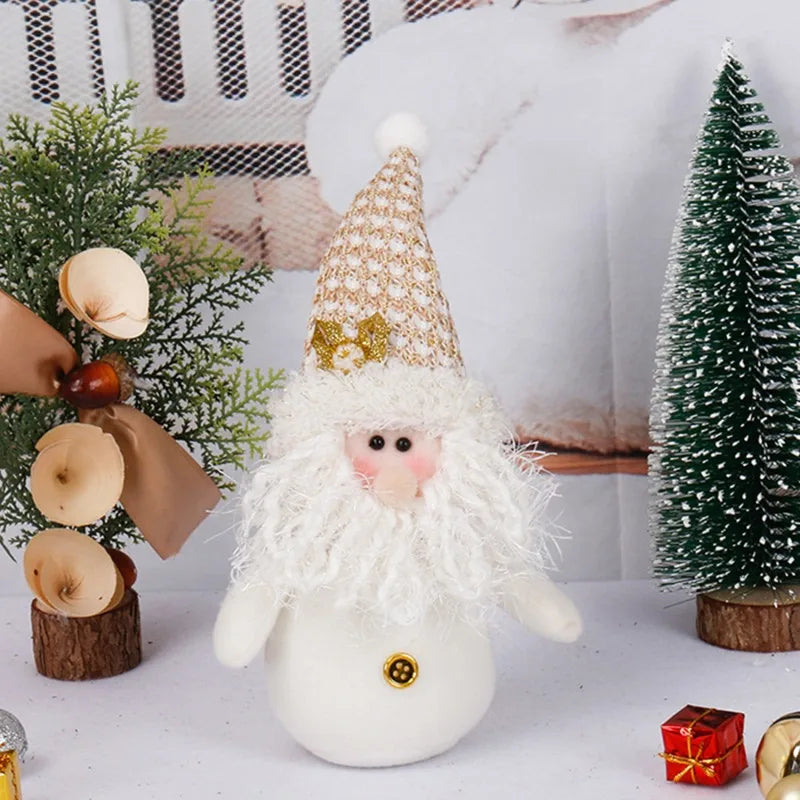 Kerst pop witte kerstman en sneeuwman pluche ornament voor boom en decoratie