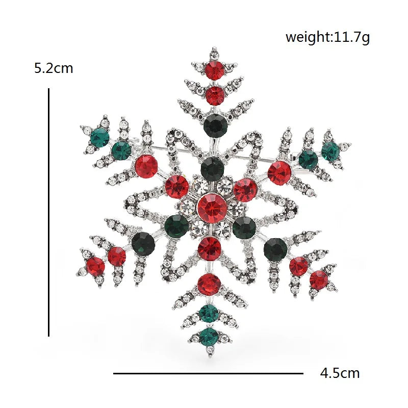Kerst Broche Sneeuwvlok Winterse Feestelijke Speld