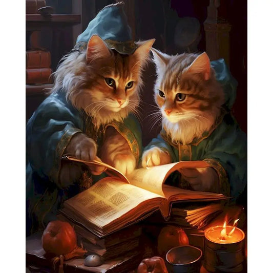 Diamond Painting Dieren Kleurrijk Volledig Rond 30x40cm - Katten 004