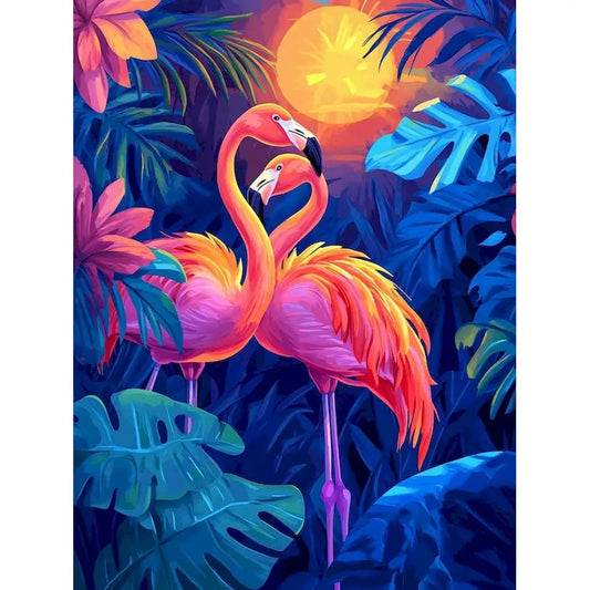 Diamond Painting Dieren - Kleurrijke Wanddecoratie - Flamingo DZDP81350