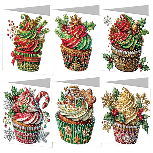 Diamond Painting Kaarten set Kerstkaarten 6 Stuks Creatieve Hobby - HK056