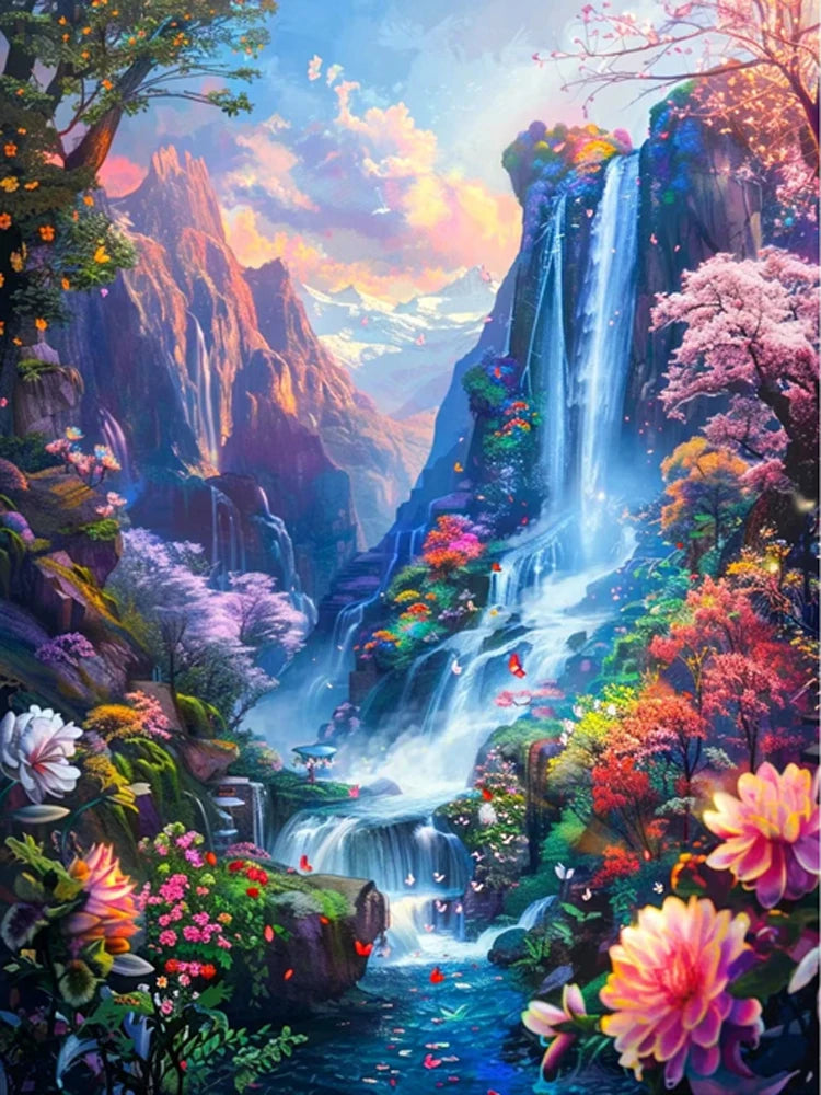 AB Diamond Painting met Fairy dust steentjes – Berg & Waterval