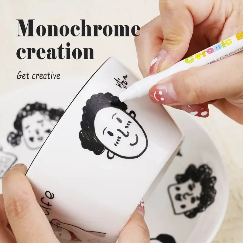 Stiften set acrylverfmarkers voor keramiek, glas, hout en steen