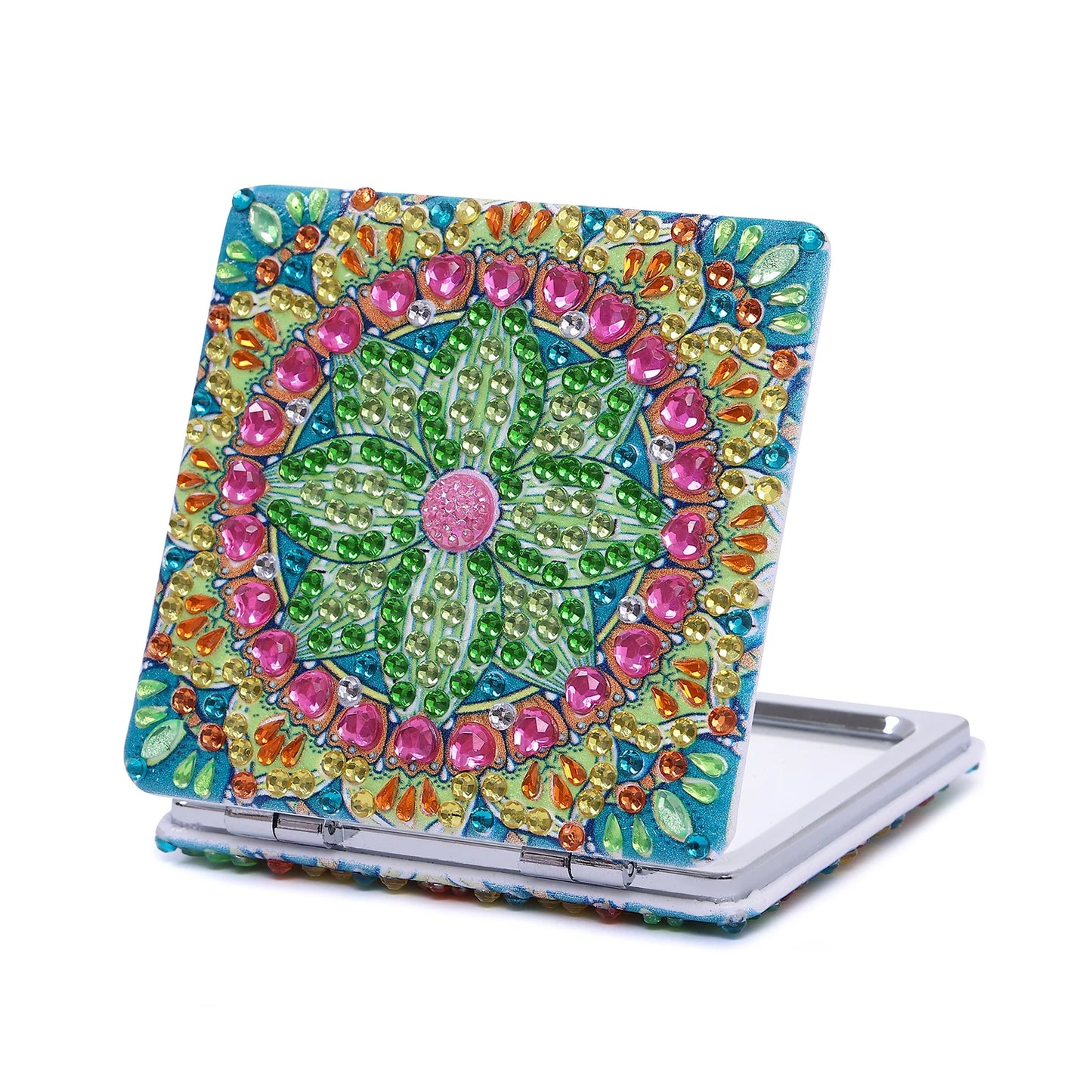 Diamond Painting Make-up spiegel Mandala – Dubbelzijdige Opvouwbare Pocketspiegel – Inclusief Steentjes en Gereedschap