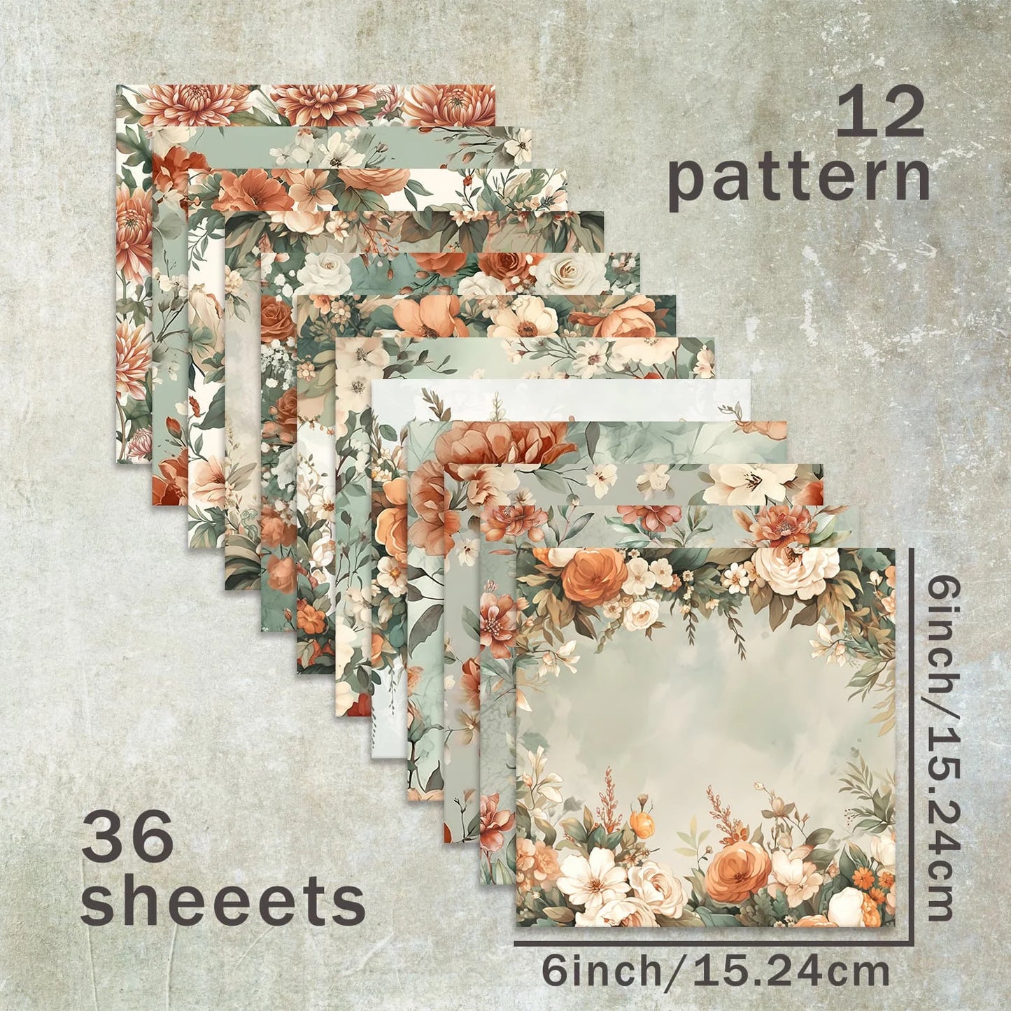 Papier voor kaarten maken & Scrapbook Bloemen Achtergrond 36 Vel