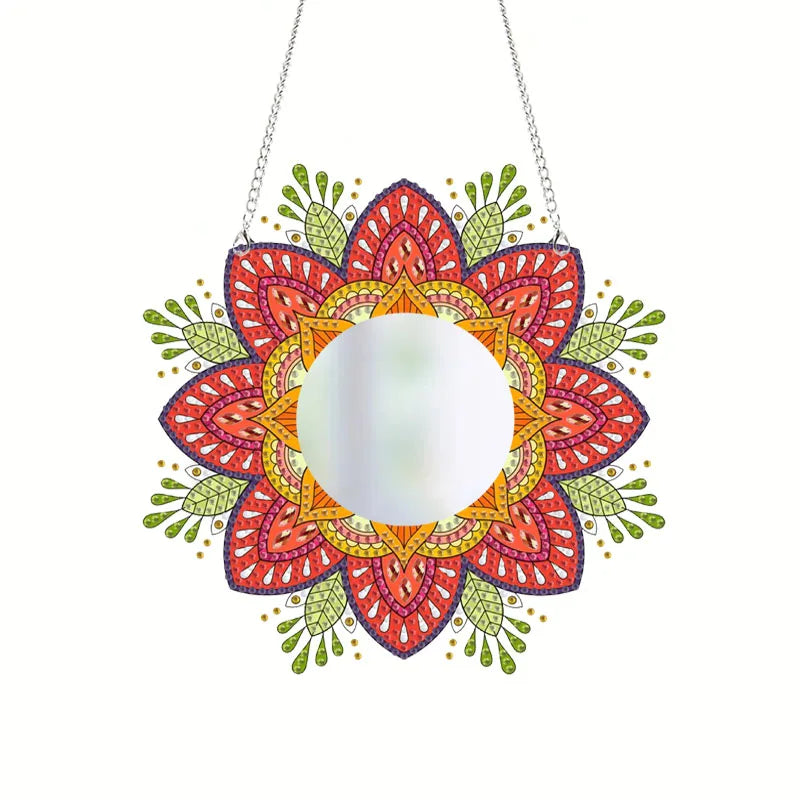 Diamond Painting Spiegel Bloemrijk Make-up Accessoire met Ketting - JZ023