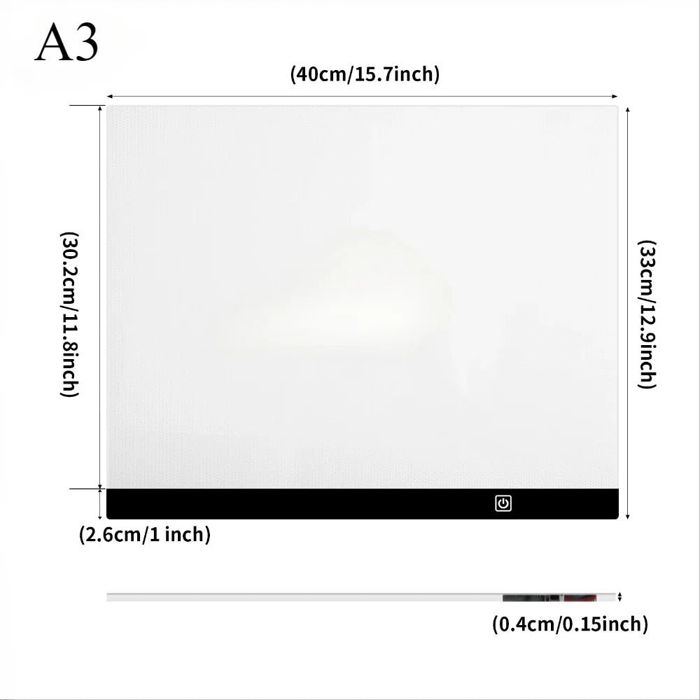 Diamond Painting Ledlamp A3/A4 Lichtpad met 3 Lichtstanden Tracing Board