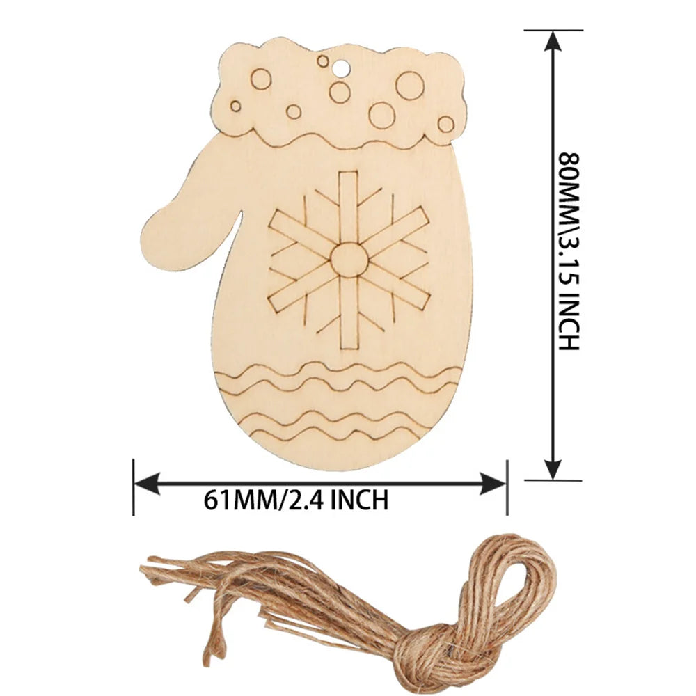 Houten figuur om zelf te schilderen/kleuren – Kerstboom hangornamenten van hout (set)