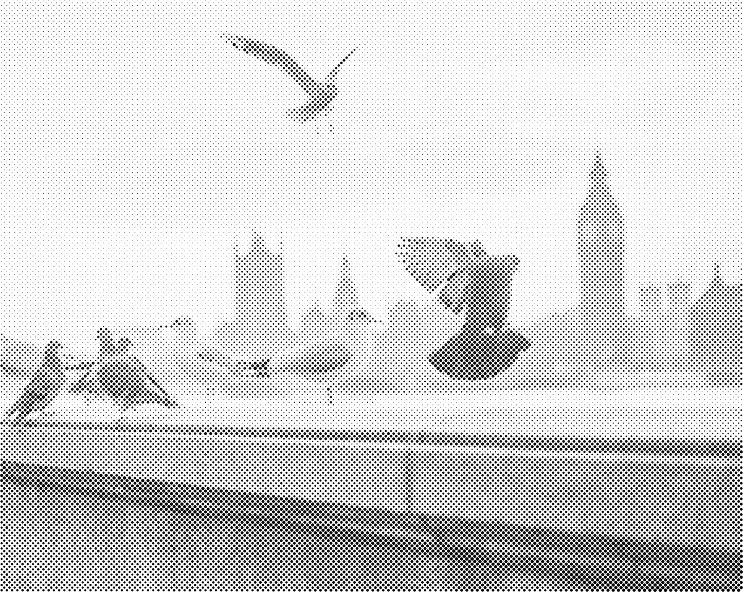 DOT Painting Landschappen - Voorbedrukt Canvas (40x50 cm of 60x75 cm)