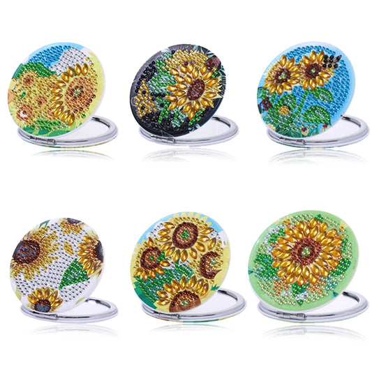 Diamond Painting Make-up Spiegel - Zonnebloem Ontwerp