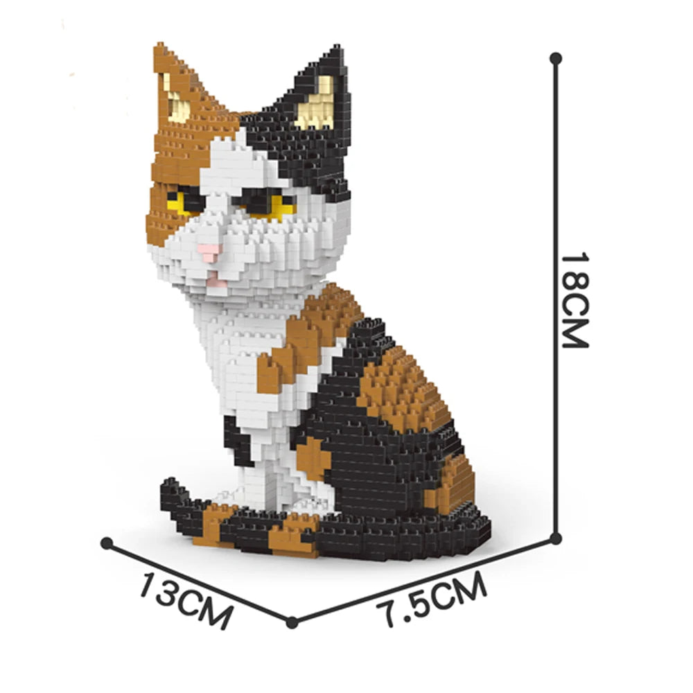 Bouwpakket Schattige Kat – Mini Model Blokken voor Liefhebbers - Lapjes