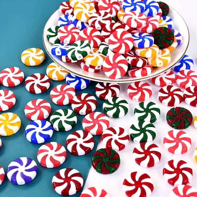 Kerst ornament voor in Kerstboom rood wit snoep decoratie set 10 stuks