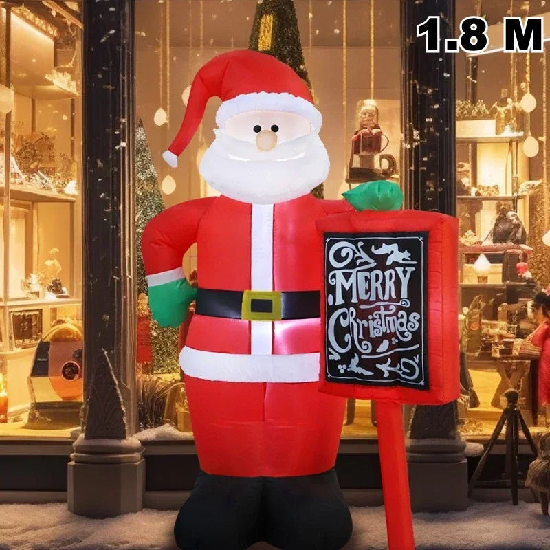 Opblaasbare kerstbeer met beweegbare kop en LED-verlichting voor buiten