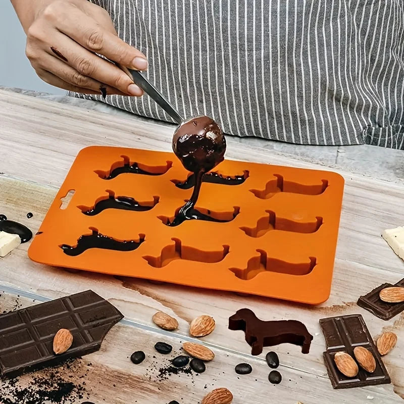 IJsblokjes vorm hond – siliconen mal voor chocolade en ijs