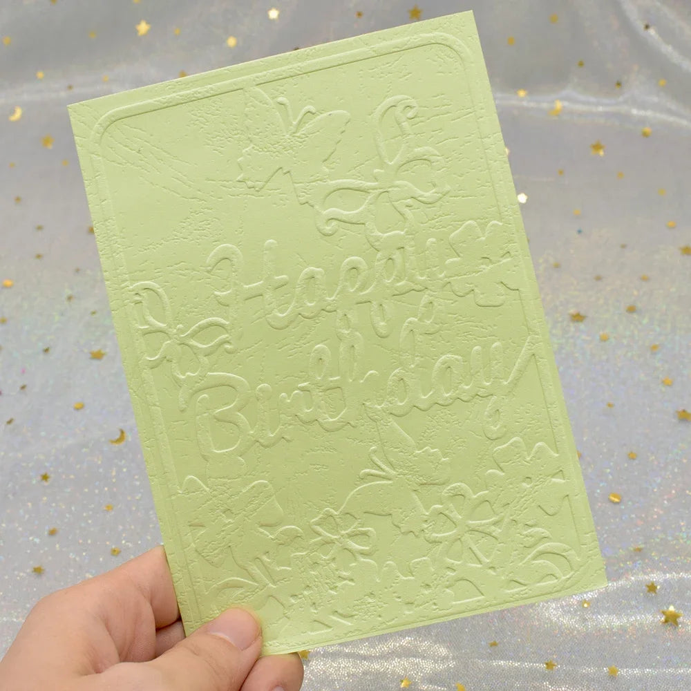 Embossing folder Happy Birthday patroon voor kaarten maken